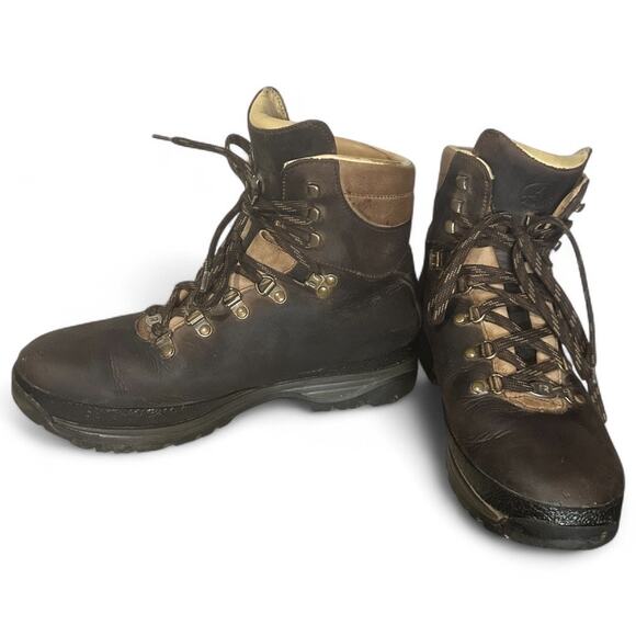 Raichle Men Leather Suede Hiking Mountaineering Boots 9.5 M Brown Ankle 4324 - Picture 3 of 9